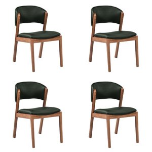 Kit 4 Cadeiras Decorativa Sala de Jantar Luxo Luna Facto Verde - Mozzelar