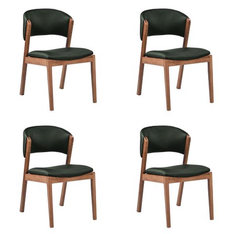 Kit 4 Cadeiras Decorativa Sala de Jantar Luxo Luna Facto Verde - Mozzelar