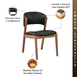Kit 4 Cadeiras Decorativa Sala de Jantar Luxo Luna Facto Verde - Mozzelar - 2