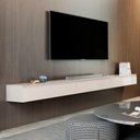 Ver imagem 3 de Rack Suspenso para TV 75" 217cm MDF-MDP com 3 Gavetas Aspen Off White Edn