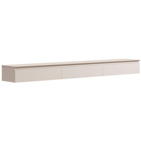Rack Suspenso para TV 75" 217cm MDF-MDP com 3 Gavetas Aspen Off White Edn