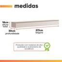 Ver imagem 5 de Rack Suspenso para TV 75" 217cm MDF-MDP com 3 Gavetas Aspen Off White Edn