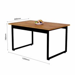 Mesa de Cozinha Retangular 120x80 Estilo Industrial para Sala de Jantar e Restaurante com Tampo de M - 3