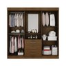 Guarda Roupa Casal 4 Portas 3 Gavetas Belém Leifer Brauna - 4