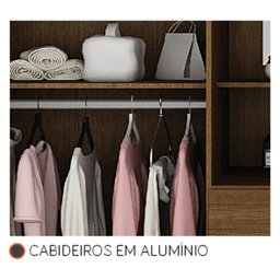 Guarda Roupa Casal 4 Portas 3 Gavetas Belém Leifer Brauna - 5
