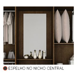 Guarda Roupa Casal 4 Portas 3 Gavetas Belém Leifer Brauna - 3