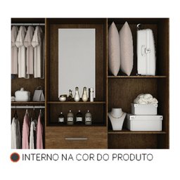 Guarda Roupa Casal 4 Portas 3 Gavetas Belém Leifer Brauna - 2