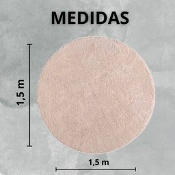 Tapete Macio Peludo 1,50m Redondo Óasis Creme Perola - 4