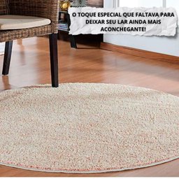 Tapete Macio Peludo 1,50m Redondo Óasis Creme Perola - 2
