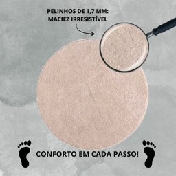 Tapete Macio Peludo 1,50m Redondo Óasis Creme Perola - 6