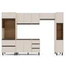 Ver imagem 3 de Cozinha Koya 5 Peças 306,8x214cm Armários Aéreos Torre Quente Paneleiro Balcão Creme 250031