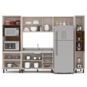 Ver imagem 4 de Cozinha Koya 5 Peças 306,8x214cm Armários Aéreos Torre Quente Paneleiro Balcão Creme 250031