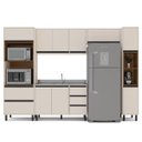Ver imagem 2 de Cozinha Koya 5 Peças 306,8x214cm Armários Aéreos Torre Quente Paneleiro Balcão Creme 250031