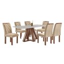 Ver imagem 2 de Mesa Kyra 170CMX90CM 6 Cadeiras Arthus Tampo Smart Plus Vidro Off White