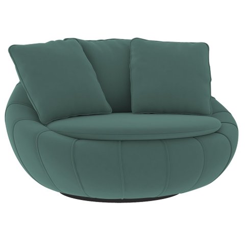 Poltrona Giratória 127cm Golden Veludo Verde Petróleo - Sallar Home