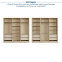 Ver imagem 5 de Guarda-Roupa Planejado 6 Portas Reflecta com LED 100% MDF Orion CabeCasa MadeiraOriginals Bege/Aveia