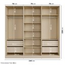 Ver imagem 4 de Guarda-roupa 6 Portas Reflecta com Led 100% Mdf Orion CabeCasa MadeiraOriginals