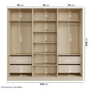 Ver imagem 4 de Guarda-Roupa Planejado 6 Portas Reflecta com LED 100% MDF Orion CabeCasa MadeiraOriginals Bege/Aveia