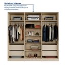 Ver imagem 6 de Guarda-Roupa Planejado 6 Portas Reflecta com LED 100% MDF Orion CabeCasa MadeiraOriginals Bege/Aveia