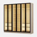 Ver imagem 3 de Guarda-Roupa Planejado 6 Portas Reflecta com LED 100% MDF Orion CabeCasa MadeiraOriginals Bege/Aveia
