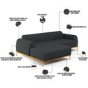 Ver imagem 5 de Sofá 5 Lugares com Chaise Esquerdo Molino 320cm D02 Linho Chumbo D-465