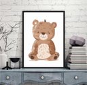 Ver imagem 1 de Quadro Arte Infantil Ursinho 24x18cm - com Vidro:moldura Preta