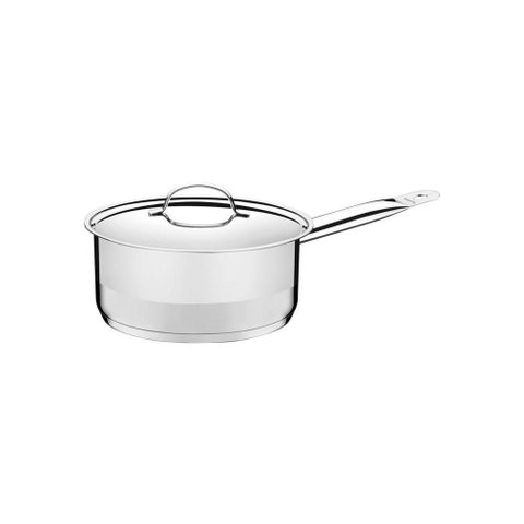 Panela Tramontina Professional em Aço Inox Fundo Triplo com Tampa Plana Detalhe Satinado 16 cm 1,4