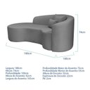 Ver imagem 3 de Recamier Curvo Orgânico 180cm 3 Lugares Lado Esquerdo para Sala de Estar Bouclé Londres