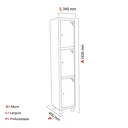 Ver imagem 3 de Armário Roupeiro de Aço 3 Portas 