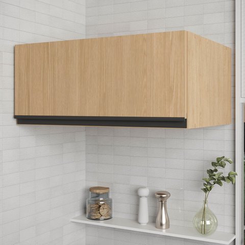Armário Aéreo Maior Profundidade Porta Basculante 70cm Nara CabeCasa MadeiraOriginals Marrom/Avena