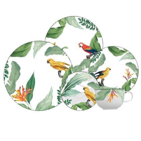 Aparelho de Jantar Chá 30pç Natureza Porcelana Germer