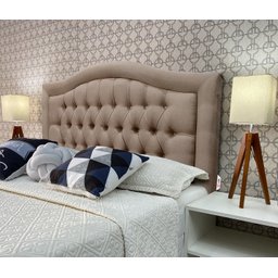 Cabeceira Cama King Capitone Sophia Provençal Linho Bege 60 Rbl - 1