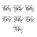 Ver imagem 1 de Kit 7 Jogos de Mesa Dobravel com 4 Cadeiras de Madeira 120x70 para Restaurante e Bar- sem Pintura