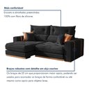 Ver imagem 7 de Sofa Retratil e Reclinavel Montreal 250cm 3 Lugares Kc Rei de Casa Veludo Preto