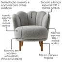 Ver imagem 5 de Poltrona Decorativa Organica Flora Pes Madeira Boucle Tce 1018 Moll