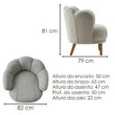 Ver imagem 3 de Poltrona Decorativa Organica Flora Pes Madeira Boucle Tce 1018 Moll