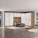 Ver imagem 1 de Quarto Modular Kappesberg Adapt Nogueira/branco 5 Peças 418cm X 263cm
