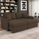 Ver imagem 2 de Sofá Cama Retrátil para Sala de Estar 174cm Una K01 Veludo Marrom - Lyam Decor