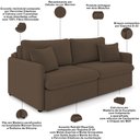 Ver imagem 4 de Sofá Cama Retrátil para Sala de Estar 174cm Una K01 Veludo Marrom - Lyam Decor