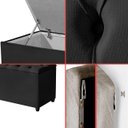 Ver imagem 6 de Cabeceira Queen Paris Estofada Painel com Recamier Baú 150cm para Cama Box Preto - Arkell