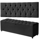 Ver imagem 2 de Cabeceira Queen Paris Estofada Painel com Recamier Baú 150cm para Cama Box Preto - Arkell