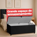 Ver imagem 3 de Cabeceira Queen Paris Estofada Painel com Recamier Baú 150cm para Cama Box Preto - Arkell