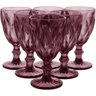 Taça Água 17x9x9cm 320ml Vidro Rosa 6pç - 4