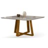 Mesa de jantar quadrada com tampo de vidro 1,50x1,50m - Valença - Star Móveis - 1
