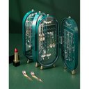 Ver imagem 4 de Porta Joia Dobrável C/ Espelho Caixa Organizadora de Mesa:verde