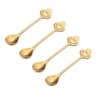 Jogo 4 Colheres De Sobremesa Em Formato De Coroa Dourado - 1