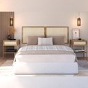 Ver imagem 2 de Cabeceira Queen 160cm e 2 Mesas Laterais 1 Gaveta Industrial Indy A03 Hanover - Lyam Decor