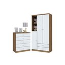 Ver imagem 7 de Quarto de Bebê Completo Bala de Menta 2 Peças (1 Guarda Roupa + 1 Cômoda) Qi93 Rústico/branco -