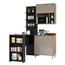 Ver imagem 2 de Cozinha Compacta 4 Peças com Bancada Mesa Gourmet Armário com Nicho Balcão 80cm Mel Luciane Móveis