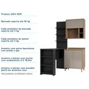 Ver imagem 7 de Cozinha Compacta 4 Peças com Bancada Mesa Gourmet Armário com Nicho Balcão 80cm Mel Luciane Móveis